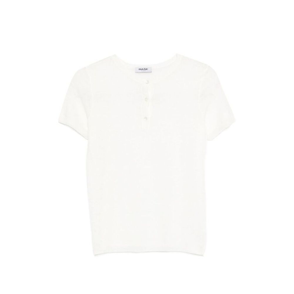 Base Women Linen And Cotton Blend T-Shirt
